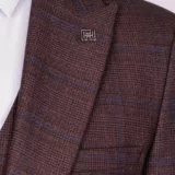 Костюм-тройка коричневого цвета в клетку Вечерние мужские костюмы