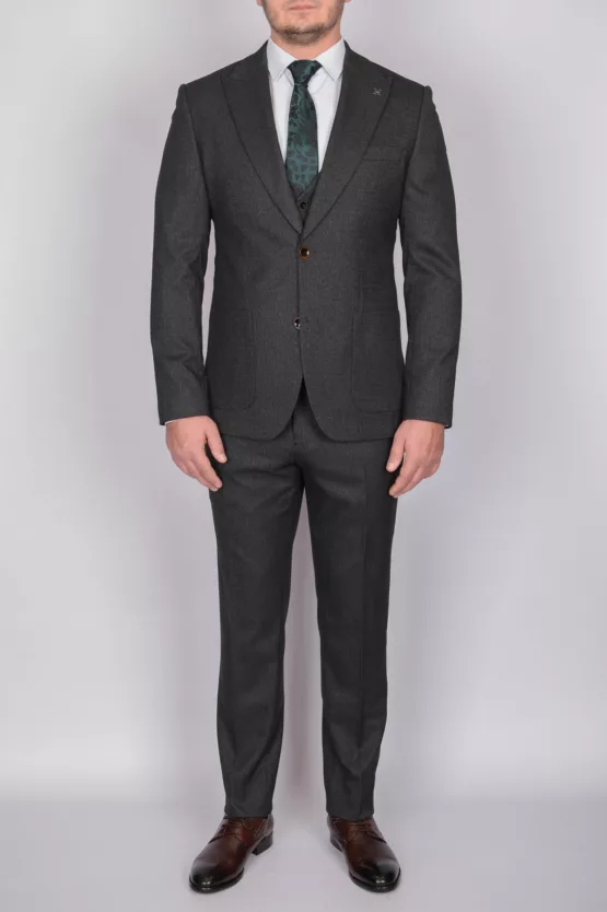 Твидовый костюм-тройка темно-серого цвета Каталог