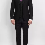 Костюм-тройка матово черного цвета. Каталог