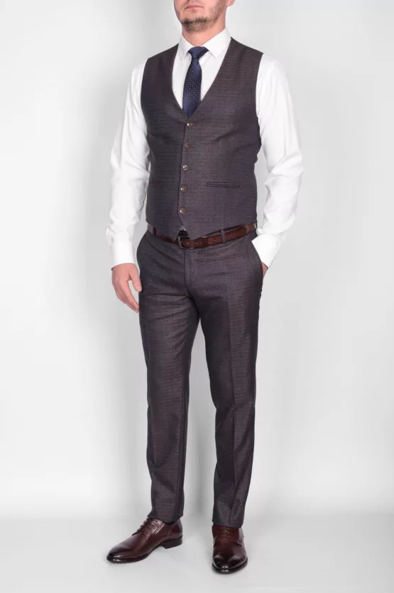 Костюм-тройка серый цвет Брючные мужские костюмы