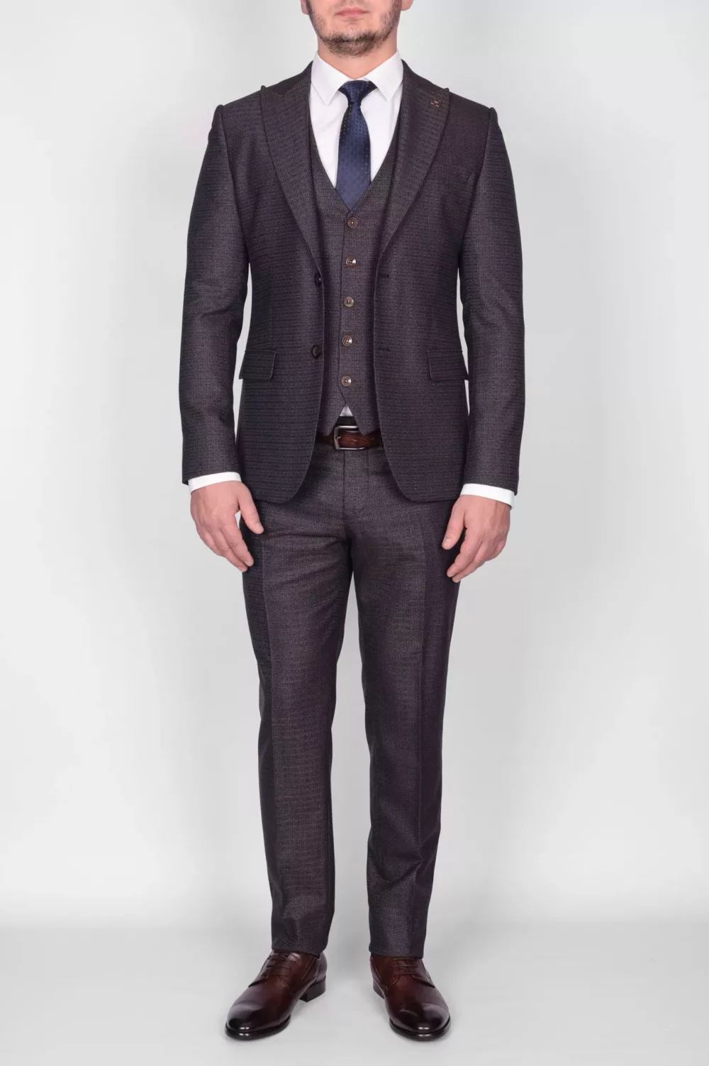 Костюм-тройка серый цвет Брючные мужские костюмы