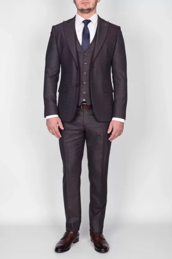 Костюм-тройка серый цвет Брючные мужские костюмы