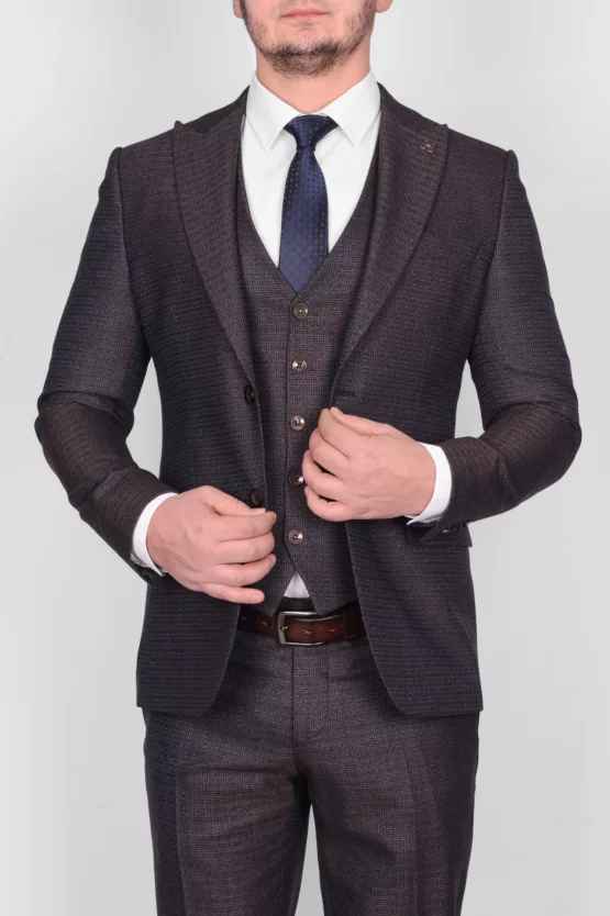 Костюм-тройка серый цвет Брючные мужские костюмы
