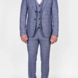 Костюм-тройка бирюзового цвета в клетку Каталог