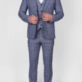 Костюм-тройка бирюзового цвета в клетку Каталог