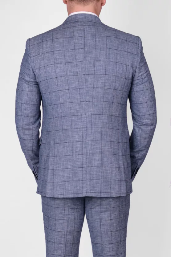 Костюм-тройка бирюзового цвета в клетку Каталог