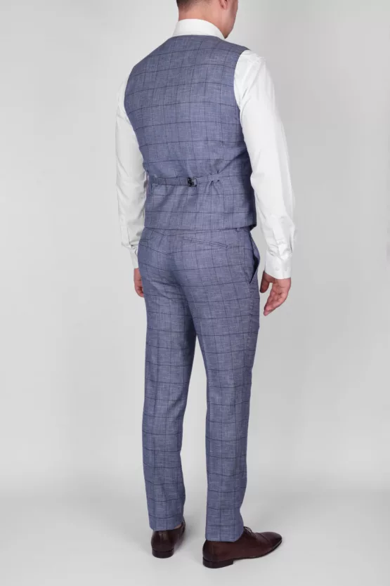 Костюм-тройка бирюзового цвета в клетку Каталог