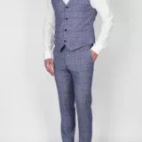 Костюм-тройка бирюзового цвета в клетку Каталог