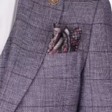 Костюм-тройка светло-серого цвета в марсаловую клетку Каталог