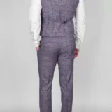 Костюм-тройка светло-серого цвета в марсаловую клетку Каталог