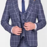 Костюм-тройка светло-серого цвета, пиджак в яркую клетку Вечерние мужские костюмы