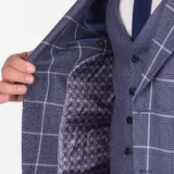 Костюм-тройка светло-серого цвета, пиджак в яркую клетку Вечерние мужские костюмы