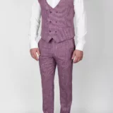 Костюм-тройка розового цвета Вечерние мужские костюмы