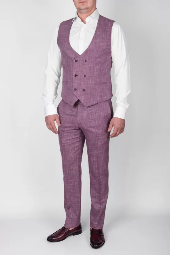 Костюм-тройка розового цвета Вечерние мужские костюмы