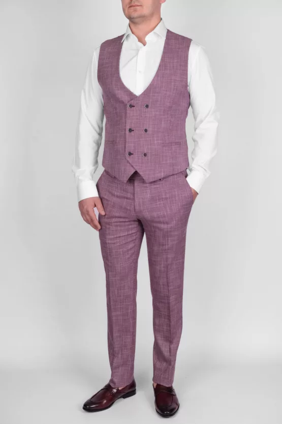 Костюм-тройка розового цвета Вечерние мужские костюмы