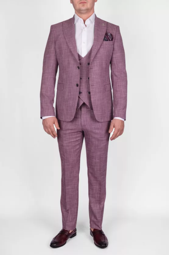 Костюм-тройка розового цвета Вечерние мужские костюмы