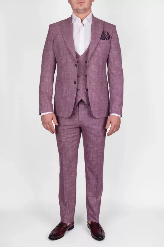 Костюм-тройка розового цвета Вечерние мужские костюмы