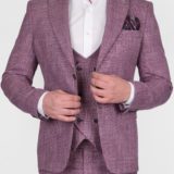 Костюм-тройка розового цвета Вечерние мужские костюмы