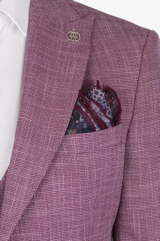 Костюм-тройка розового цвета Вечерние мужские костюмы