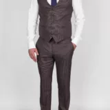 Костюм-тройка песочного цвета с клетчатым пиджаком Вечерние мужские костюмы