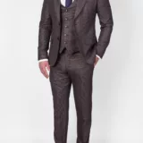 Костюм-тройка песочного цвета с клетчатым пиджаком Вечерние мужские костюмы