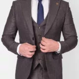 Костюм-тройка песочного цвета с клетчатым пиджаком Вечерние мужские костюмы