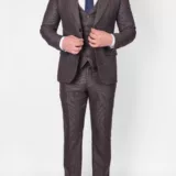 Костюм-тройка песочного цвета с клетчатым пиджаком Вечерние мужские костюмы