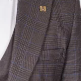 Костюм-тройка песочного цвета с клетчатым пиджаком Вечерние мужские костюмы