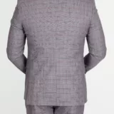 Костюм-тройка бежевого цвета в структурную клетку Вечерние мужские костюмы