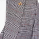 Костюм-тройка бежевого цвета в структурную клетку Вечерние мужские костюмы