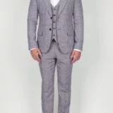 Костюм-тройка светло-серого цвета в клетку Каталог