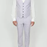 Костюм-тройка светло-голубого цвета в полосу Каталог