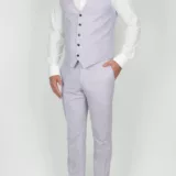 Костюм-тройка светло-голубого цвета в полосу Каталог