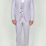 Костюм-тройка светло-голубого цвета в полосу Каталог