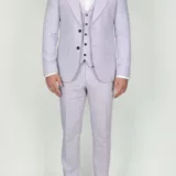 Костюм-тройка светло-голубого цвета в полосу Каталог