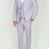 Костюм-тройка светло-голубого цвета в полосу Каталог