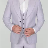 Костюм-тройка светло-голубого цвета в полосу Каталог