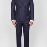 Двубортный костюм в тонкую полосу Вечерние мужские костюмы