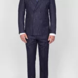 Двубортный костюм в тонкую полосу Вечерние мужские костюмы