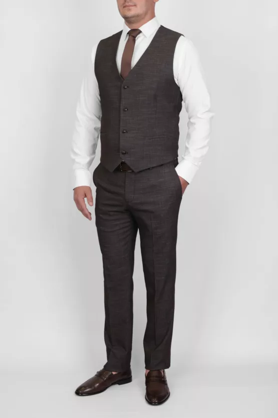 Костюм-тройка кофейного цвета Вечерние мужские костюмы