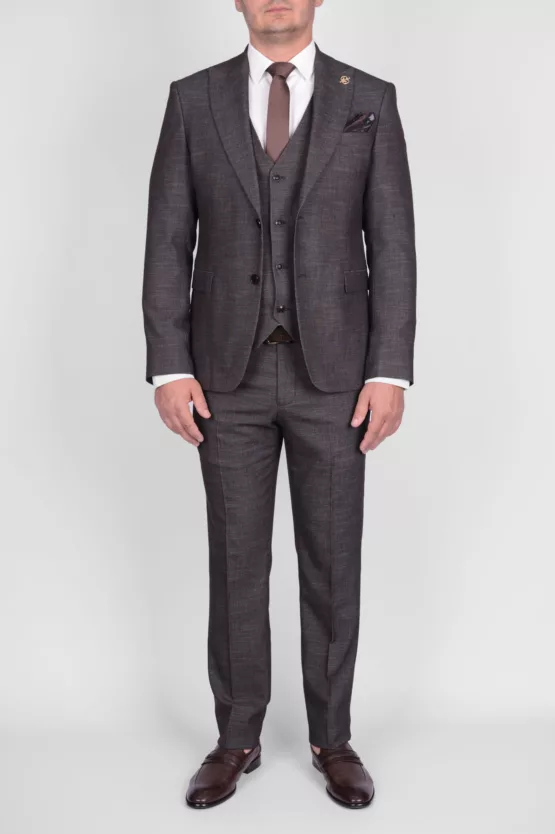 Костюм-тройка кофейного цвета Вечерние мужские костюмы