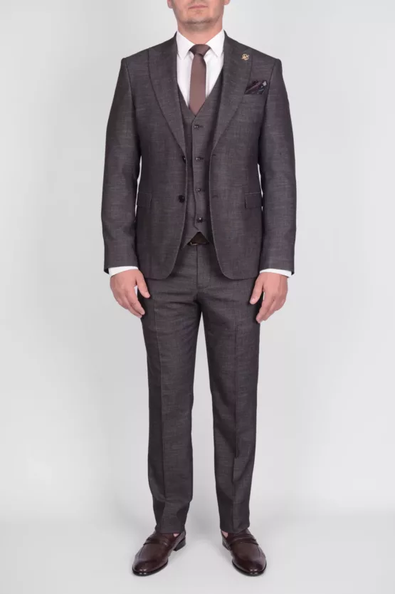 Костюм-тройка кофейного цвета Вечерние мужские костюмы