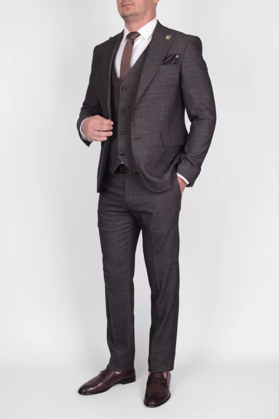 Костюм-тройка кофейного цвета Вечерние мужские костюмы