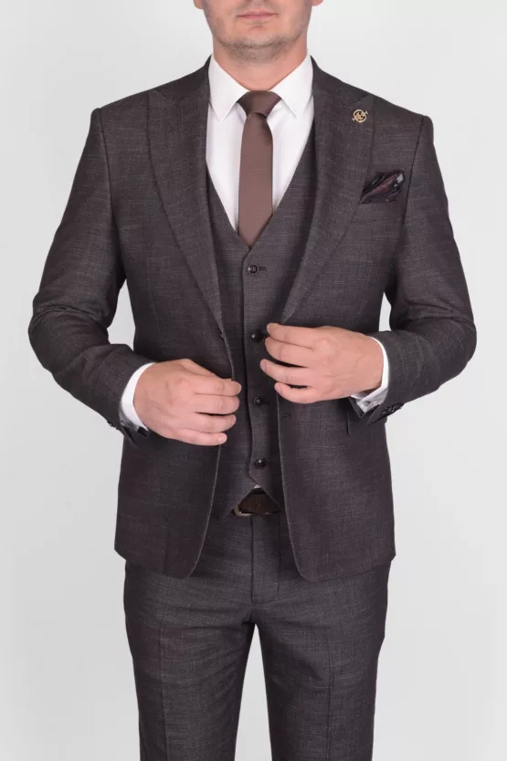 Костюм-тройка кофейного цвета Вечерние мужские костюмы