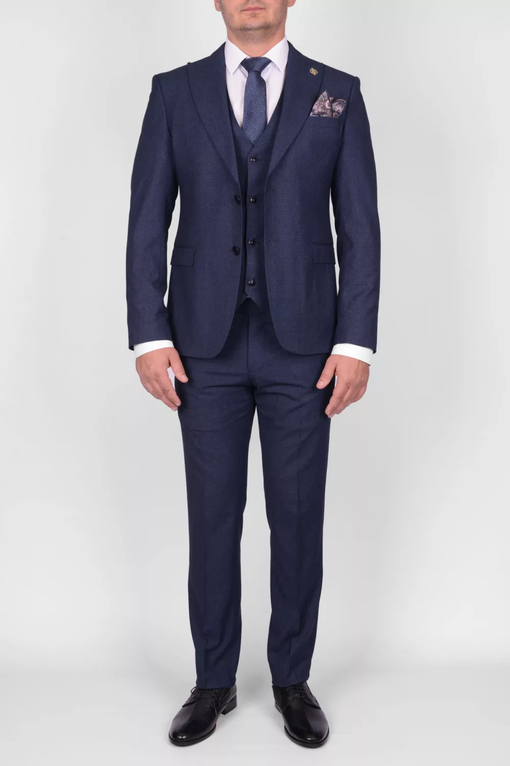 Костюм-тройка синего цвета Каталог