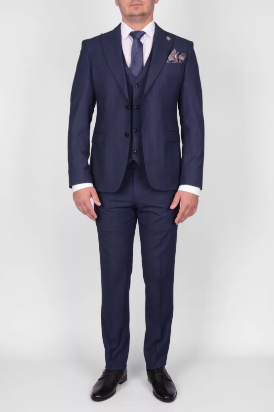 Костюм-тройка синего цвета Каталог