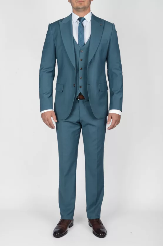 Костюм-тройка цвета «морской волны» Каталог