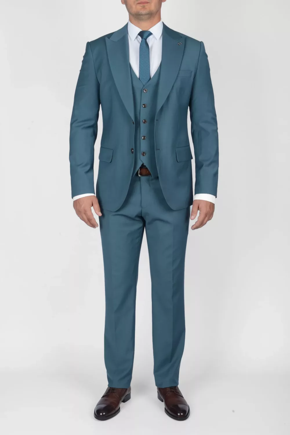 Костюм-тройка цвета «морской волны» Каталог