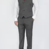 Костюм-тройка песочного цвета с зеленой клеткой Каталог