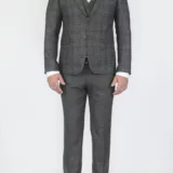 Костюм-тройка песочного цвета с зеленой клеткой Каталог